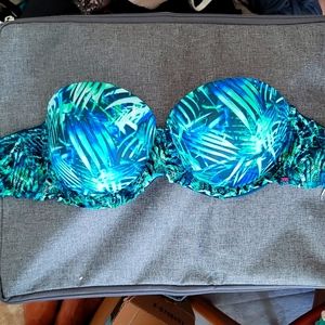 Victoria's Secret 34D padded bra blue/green